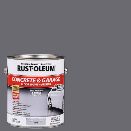 Rust-Oleum Satin Battleship Gray Water-Based Acrylic Concrete and Garage Floor Paint 1 gal 225380-2