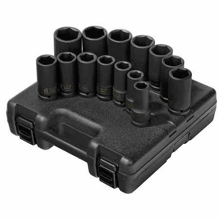 Sunex 3/4" Drive Deep Impact Socket Set, SAE, 14 pcs 4638
