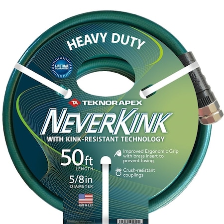 Neverkink 50 ft L Garden Hose, Vinyl Tube, Green 8617-50/8615-50