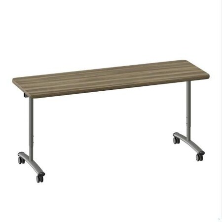Correll Rectangle Premium Sit To Stand HPL Flip Top Table, 72 in W, 28 in to 38 in H, Particleboard Top FTS3072-53-14-53