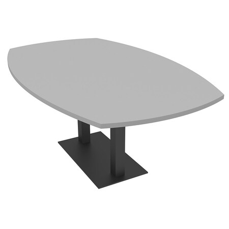 Skutchi Designs Arc Rectangle Meeting Room Table, 45 in W, 72 in L, Grey HAR-AREC-48x72-DOU.BK-U779