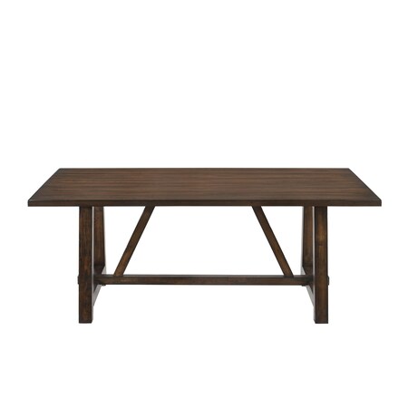 Homeroots 72" Oak Wood Trestle Base Dining Table 630371