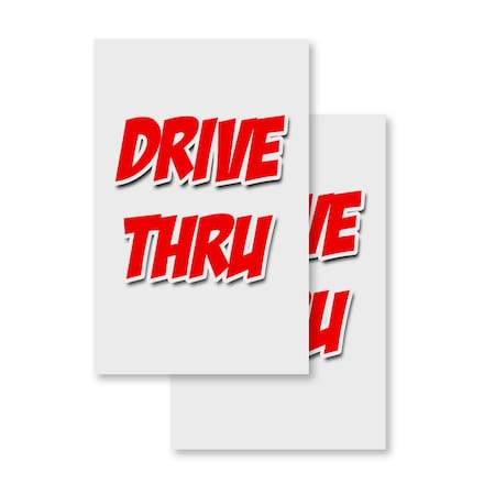 Signmission Drive-thru, Vinyl Decals Only 24 Inch x 36 Inch, Vinyl Decal, 2PK DSB-2436-2PACK-Drive-thru