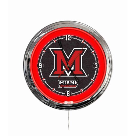 Holland Bar Stool Miami University OH 16 LED Wall Clock ClkL16