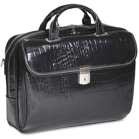 Siamod McKlein Servano Black Leather Small Ladies Laptop Brief 35535