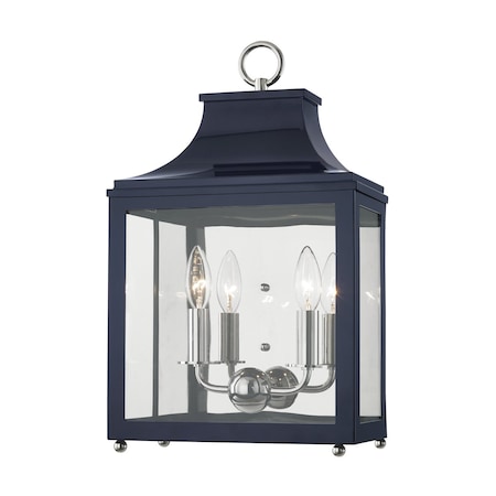 Mitzi Leigh 2 Light Wall Sconce 11.25 In. Polished Nickel/Navy H259102-PN/NVY
