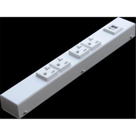 X1 Power Strip, USB, 5-20R, Hardwire, 0 ft., White HTU104VW
