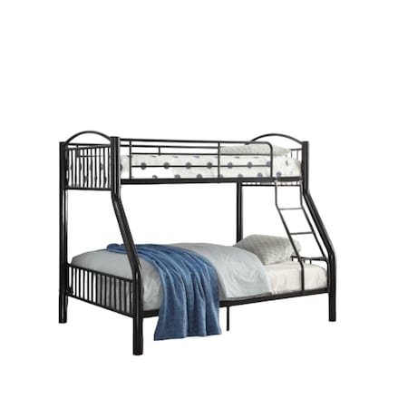 Homeroots 78" X 56" X 67" Twin Over Full Black Bunk Bed 286161