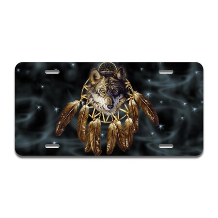 Amistad Wolf Dreams Aluminum License Plate AM3253434