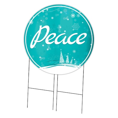 Signmission Peace Double Sided Corrugated Plastic Circle Yard Sign C-36-CIR-DS-WS-Peace 2