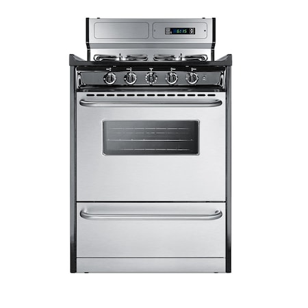 Summit 24in Wide Gas Range, Sealed Burners TTM6307BKSW