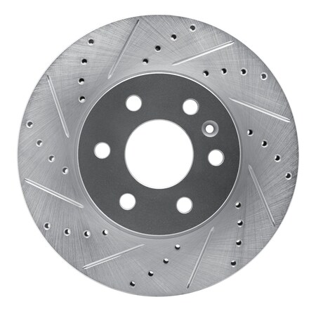 Dynamic Friction Co DFC Brake Rotor - Drilled and Slotted - Silver 631-48062L