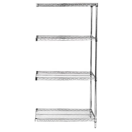 Betterbeds Stainless Steel Wire Shelving 4-Shelf Add-On Unit - 86 in. BE1135757