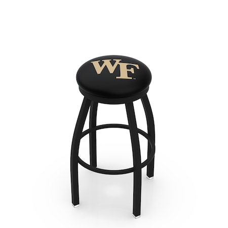 Holland Bar Stool Co 36" Blk Wrinkle Wake Forest Swivel Bar Stool, Accent Ring L8B2B36WakeFr