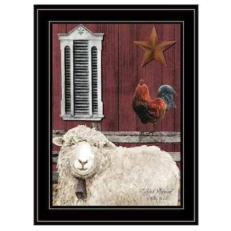 Homeroots Good Morning 2 Black Framed Print Wall Art 404481