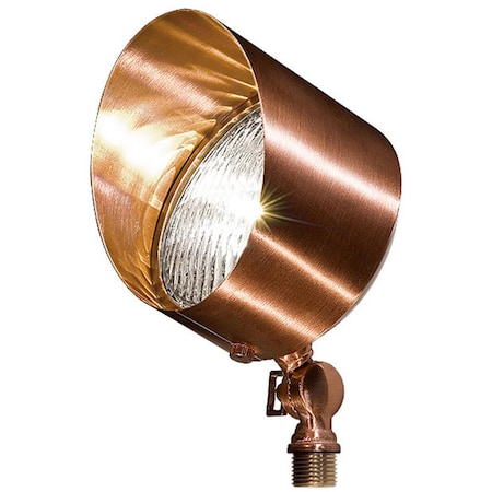 Intense Solid Brass Directional Flood Light with Hood, Copper IN2562875