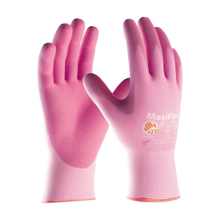 Atg Seamless Knit Nylon Glove w/Ultra Lightweight Nitrile Coated MicroFoam Grip on Palm&Fingers, T, 12PK 34-8264/M
