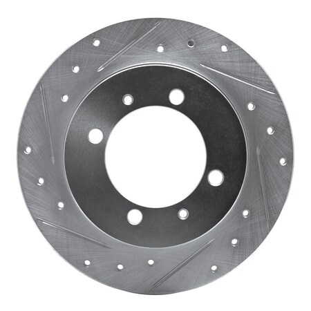 Dynamic Friction Co DFC Brake Rotor - Drilled and Slotted - Silver 631-27027L