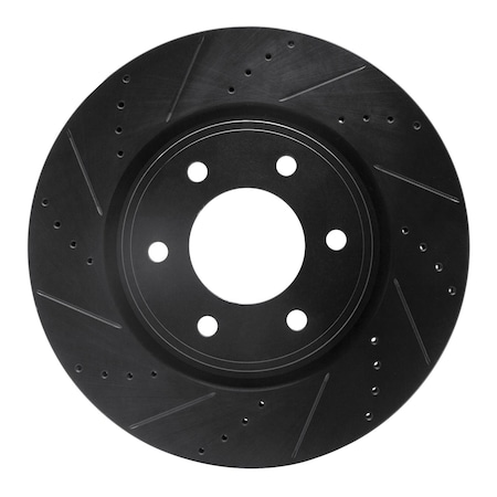Dynamic Friction Co DFC Brake Rotor - Drilled and Slotted - Black 633-68016L