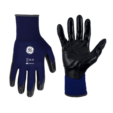 General Electric Unisex Dipped Gloves Black/Blue L 1 pair GG215LC