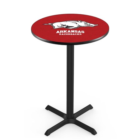 Holland Bar Stool Co 36" Blk Wrinkle Arkansas Pub Table, 36" dia. Top L211B3636ArknUn