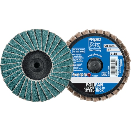 Pferd 2'' POLIFAN Mini Flap Disc - Flat - Zirconia - 40 Grit 42924