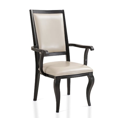 Leisuremod Madera High Back Leather Dining Chair, Wood-Look Aluminum Base MCAWNC-18PW