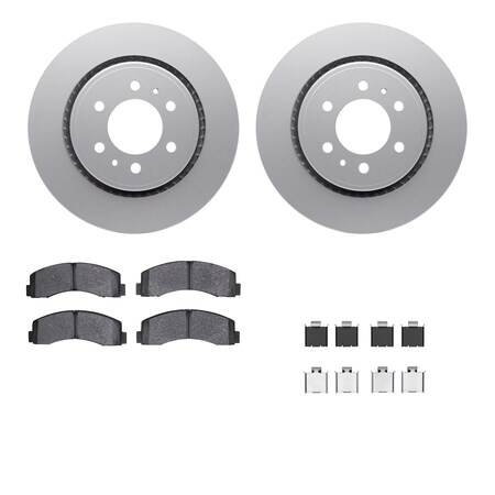 Dynamic Friction Co DFC GEOSPEC Coated Rotor- Heavy Duty Brake Pad includes Hardware 4412-54063
