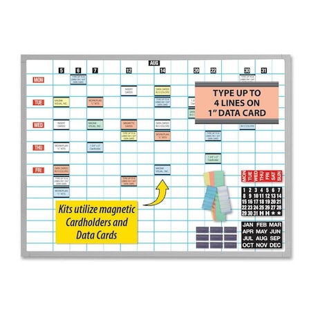 Magna Visual Grid Board, Porcelain, 24 in, 36 in, Aluminum Frame, White, Gloss OB-2436B