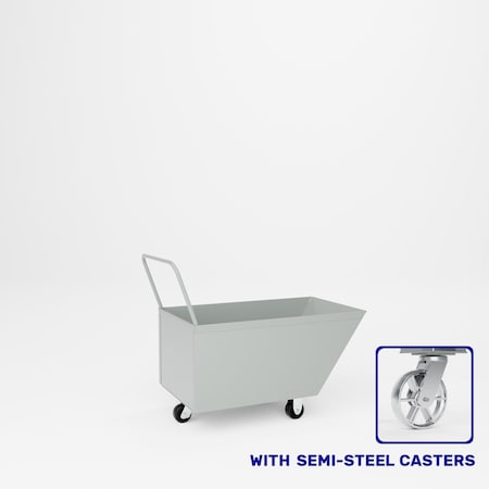 Pucel Slant Front Hand Dump Truck, 24 in W x 42 in D x 18 in H, Gray HDT-42-8S