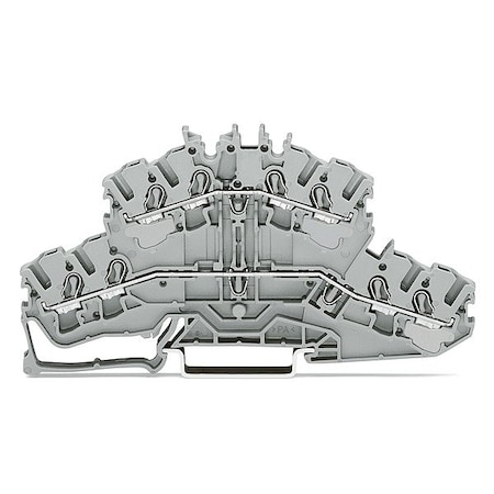 Wago Terminal Block, 4.13" L, 800V, Gray 2002-2401
