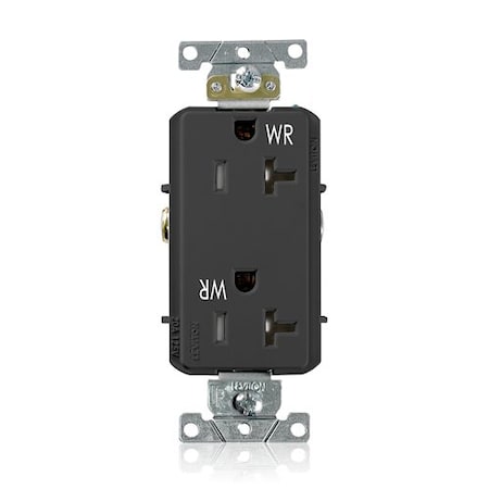 Leviton Plugs&Rcptcls, 20A, 125VAC, Blk, PBT, PK1 WTD20-E
