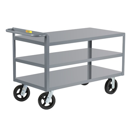 Little Giant 3-Shelf Merchandise Collector, 24 in x 36 in, 2400 lbs., 3 Flush Shelves, 8 in Mold-on Rubber G3-2436-8MR