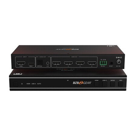 Bzbgear 2x2 4K UHD HDMI/USB-C Switcher and Video Wall Controller with Audio De-embedding BG-UHD-VW2X2A