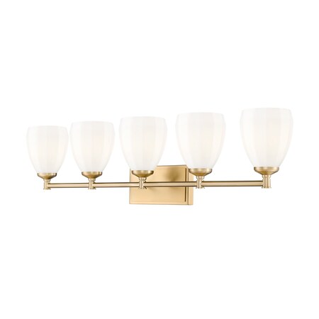 Z-Lite Oren 5-Light Vanity, 38 in W, Modern Gold 7004-5V-MGLD