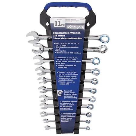 Vulcan Wrench Set, 11-Piece, CRV, Chrome, Silver, Specifications: Drop Forged TR-H1101
