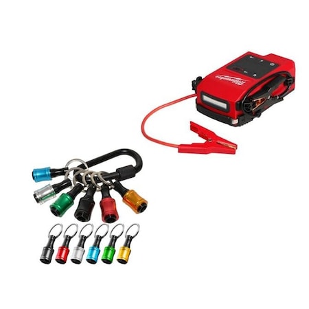 Milwaukee Hand Trucks M18 HOTSHOT Jump Starter and The 6-PC Bit Caddy 3841-20+BIT CADDY