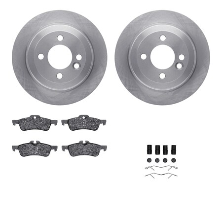 Dynamic Friction Co DFC Rotors with EURO 5000 Ceramic Brake Pads includes Hardware 6612-32000