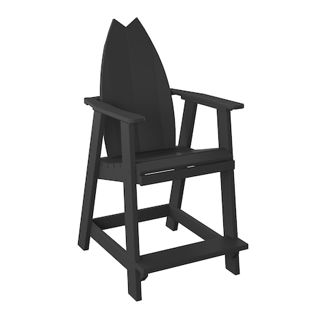 Polybird SURFBOARD BALCONY CHAIR - TAIL.        BLACK POLYBIRD P82