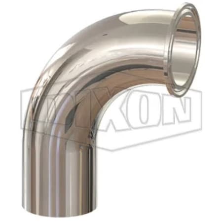 Dixon T2CM BioPharm Line High Purity Bradford Pipe Elbow, 3 in Nominal, Clamp x Weld End Style, 316L Stain T2CM-300PL