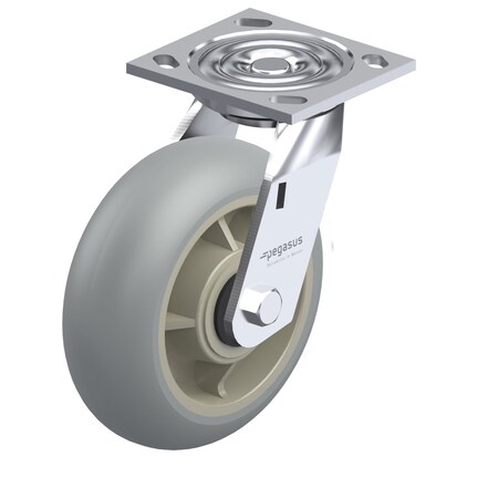Pegasus Cstr, Swivel Plate, Radius Gray TPR, 350 lb P21S-RCP050R-14