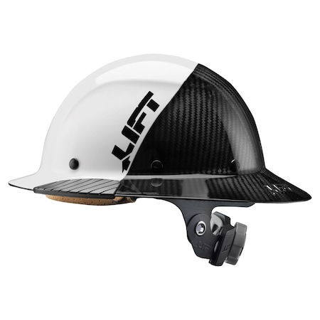 Lift Safety DAX Carbon Fiber Full Brim 50-50 (White/Black) - ANSI-C, TYPE 1 HDF50C-19WC