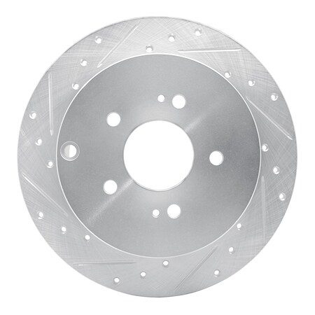 Dynamic Friction Co DFC Brake Rotor - Drilled and Slotted - Silver 631-72060L