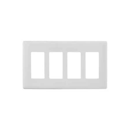 Hubbell Wiring Device-Kellems Wallplate, 4G Dec, Snap-On, White NPS264W