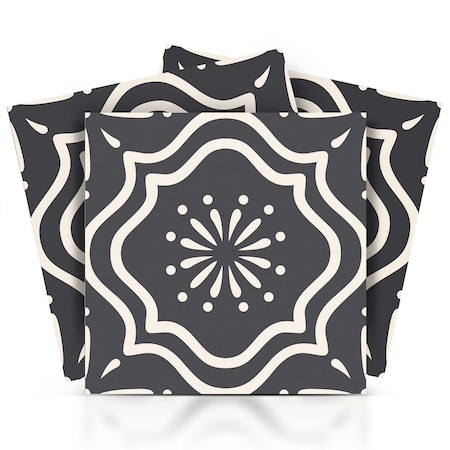 Homeroots 12" X 12" Burst Gray and White Peel and Stick Removable Tiles 555894