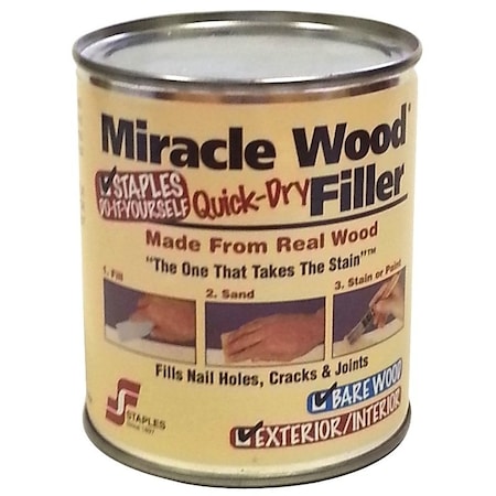 Staples Miracle Wood Wood Filler, Putty, Strong Solvent, Natural, 1 lb 903