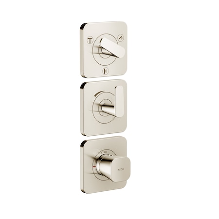 Axor Citterio C Thermostatic Module Trim 15" x 5" for 3 Functions- Cubic Cut in Polished Nickel 49711831