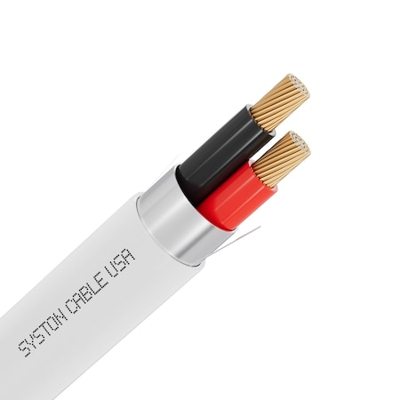 Syston Cable Technology 18/2 Fire Alarm Security Cable Wire, 100% Stranded Copper, Plenum CMP Shielded, Low Voltage, 50 ft 5618-50WH