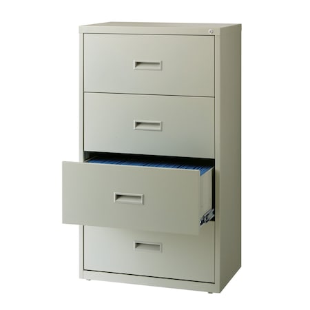 Hirsh 30" W 4 Drawer Lateral File Cabinet, Light Gray, A4/Legal/Letter 19440