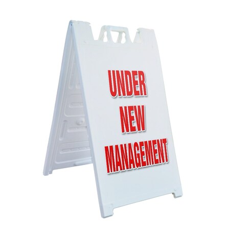 Signmission Under New Management, A-Frame & 2 Sign Inserts, Heavy-Duty Plastic Frame SBHD-C-2436-Under New Management